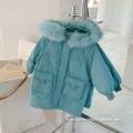 Children's Fur Collar Jacket Down Jacket